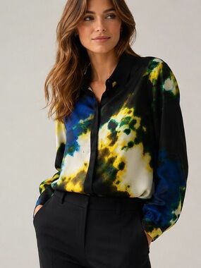 NWT | DKNY Abstract Print Blouse – Size Small